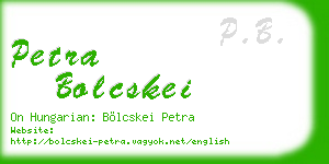 petra bolcskei business card